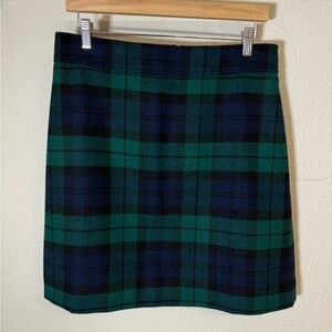 J.Crew Factory Blackwatch Plaid Wool-Blend Mini Skirt, Size 10 NWT